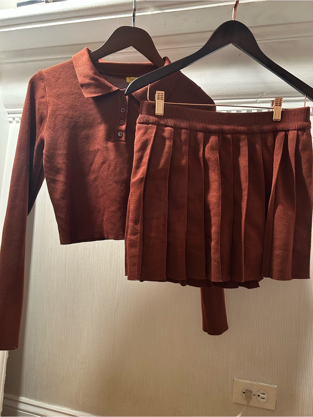 Rust Brown Collared Sweater Polo - Picture 3 of 3